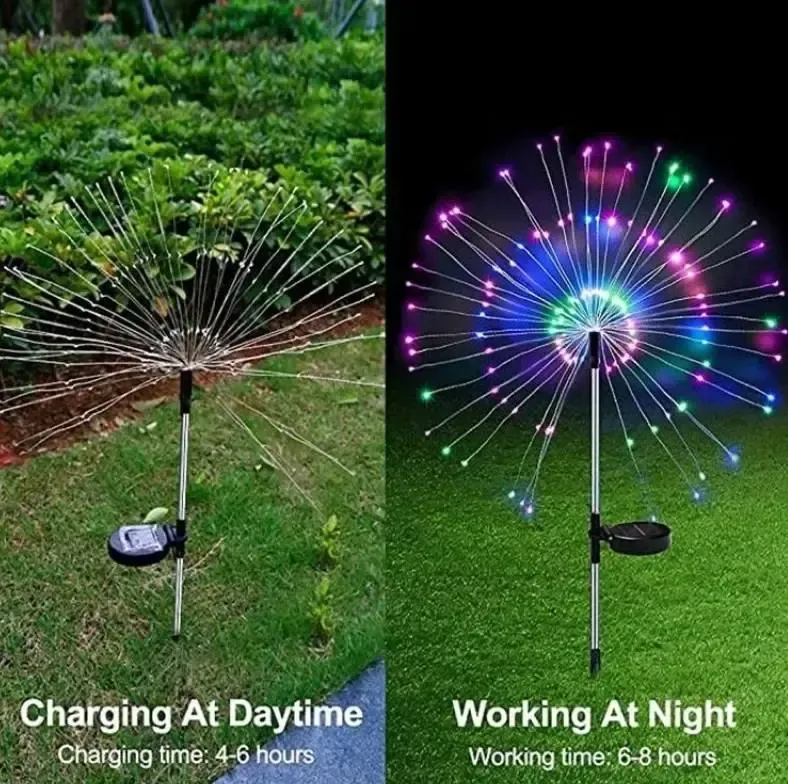 Садовые светильники "Салют" на солнечной батарее / уличный декор (SFK-41) для сада и двора, 2 шт Коломыя - изображение 2