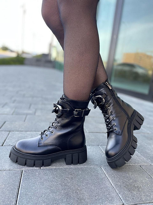 Miralux Черевики жіночі MiraLux чорні шкіра натуральна зима высота 17 см (4887) Коломия - фото 10