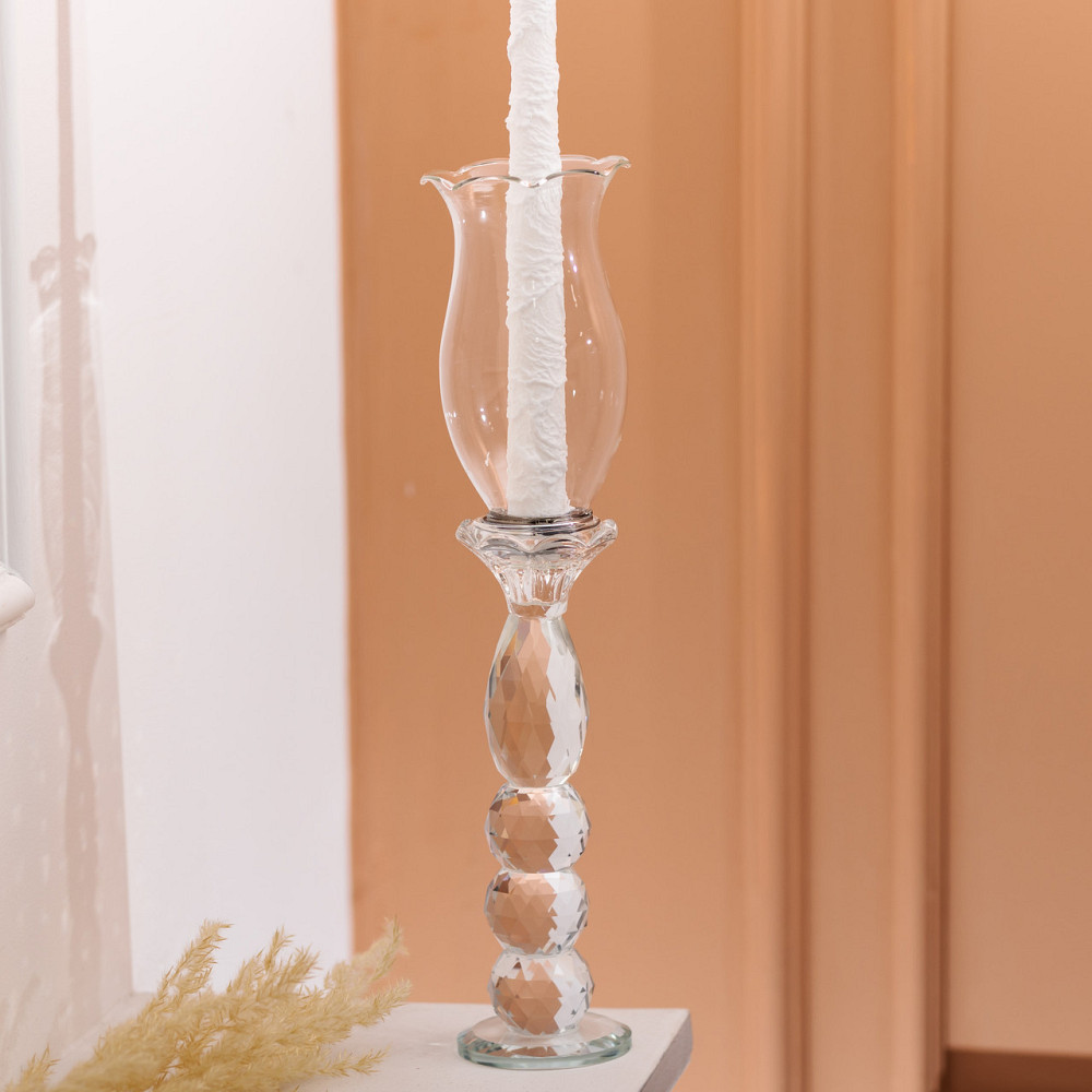 Yiwu Підсвічник скляний 7×34.5 см підсвічник декоративний келих на ніжці HP-4-6L Коломия - фото 4