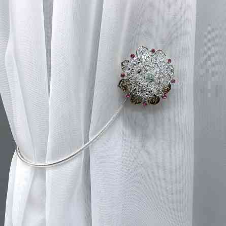 Магніти для штор та гардин "Flowers" набір 2 шт Сріблястий (81-236) Київ