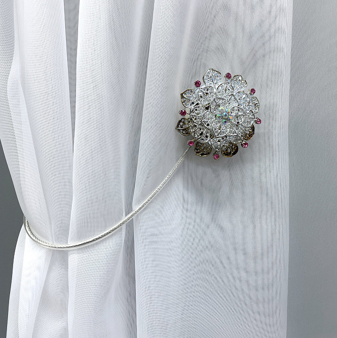 Магніти для штор та гардин "Flowers" набір 2 шт Сріблястий (81-236) Київ - фото 3