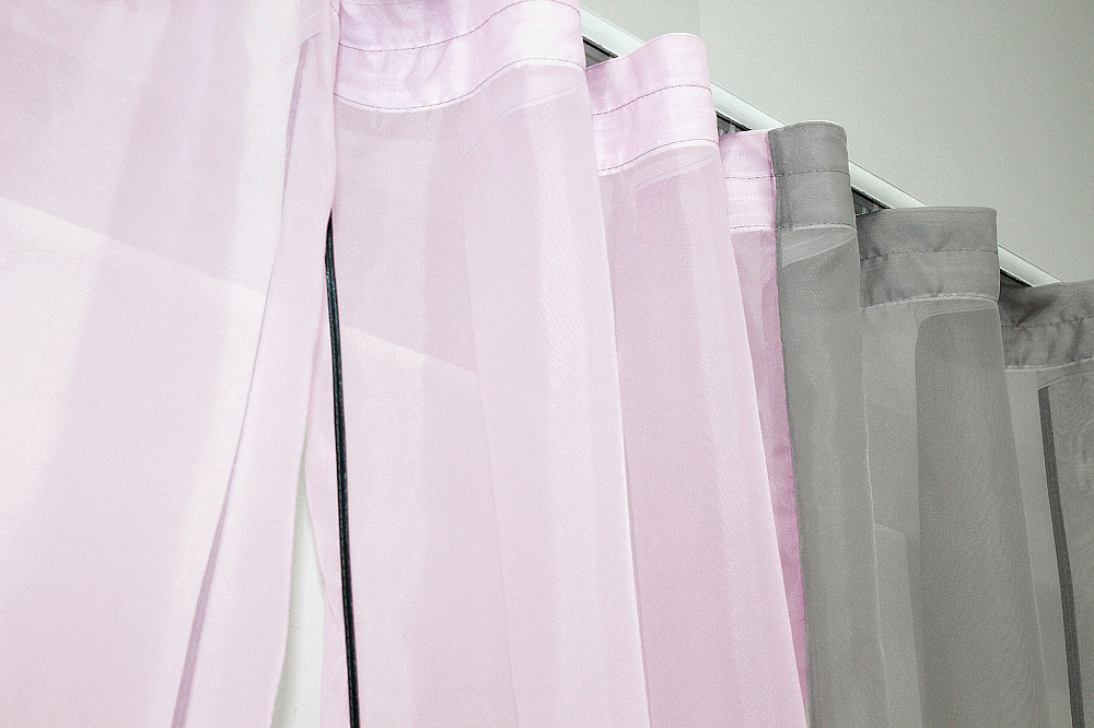 Кухонные шторы VR-Textil № 017к комбинированные с подвязками серый с розовым 265х170 см (50-013) Киев - изображение 4