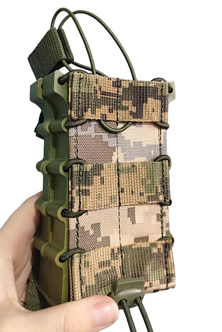 Підсумок на 2 магазини (ріжка) АК підвійний мультикам, олива, піксель, відкритий із пластиковою пере Одеса - фото 1