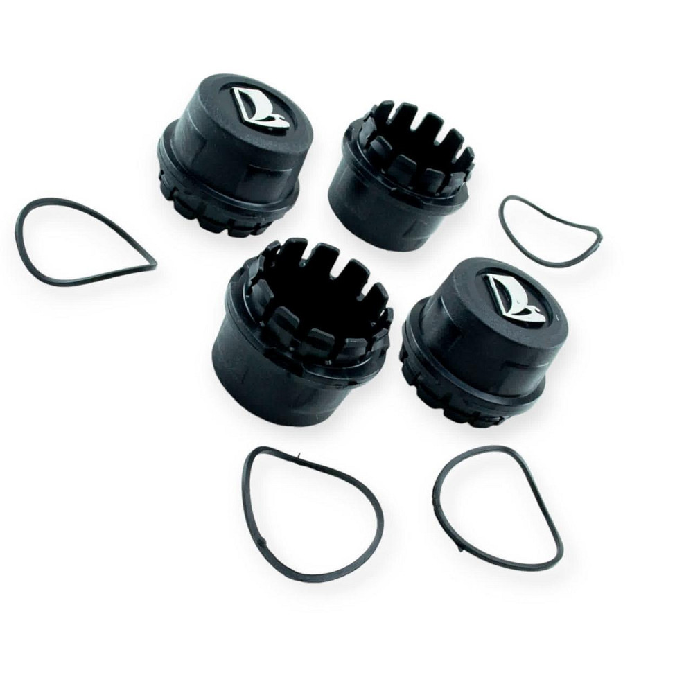 Ковпак 2108, 2109, 21099 з гумкою та емблемою (к-кт 4 шт) чорний, хром лого Bagis маточини Мукачево - фото 1