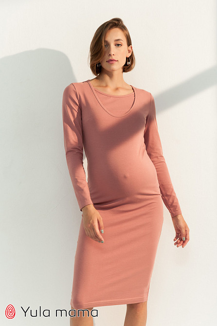 Базова сукня для вагітних і годуючих мам Lillian XS Юла Мама Пудровий Кривий Ріг - фото 1