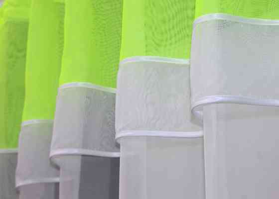 Кухонная гардина VR-Textil № 036к арка белый с неоново-салатовым 280х170 см (52-0885) Киев