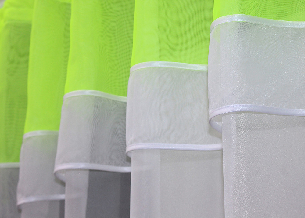 Кухонная гардина VR-Textil № 036к арка белый с неоново-салатовым 280х170 см (52-0885) Киев - изображение 3