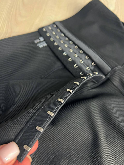 Лосини жіночі Kenalin D2 корсет на гачках в рубчик тонкі чорні, чорний, L Київ - фото 2