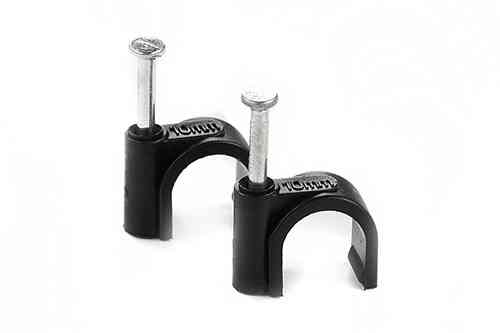 Кабельна кліпса кругла 8 мм чорна (пач 100 шт.) APRO Рівне