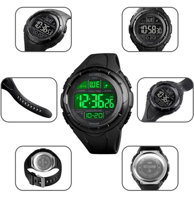 Мужские спортивные часы Skmei 1656 (Черные) Винница - изображение 9