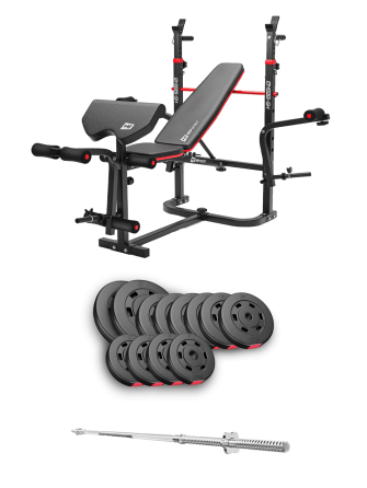 Набір Hop-Sport Premium 69кг з лавою HS-1065HB Pro та штангою Киев