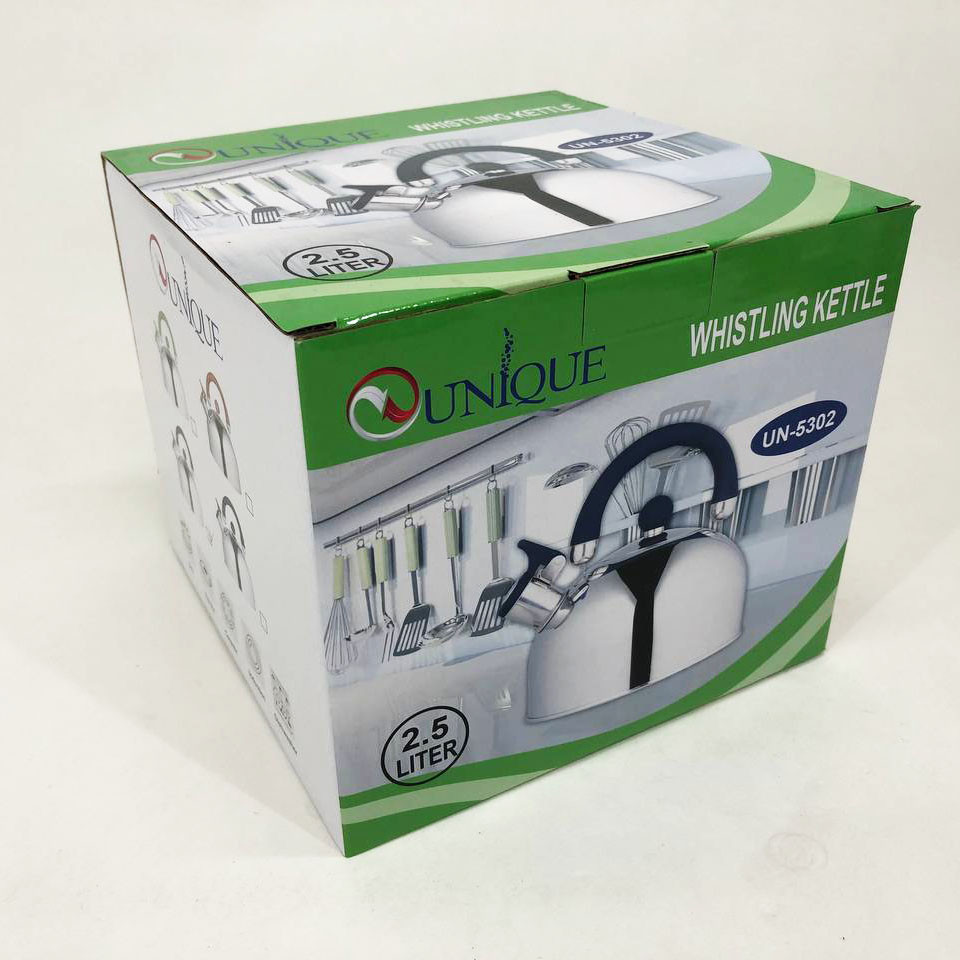 Нержавеющие чайники со свистком Unique UN-5302, Чайник с удобным носиком для налива воды FR-15 Львов - изображение 8