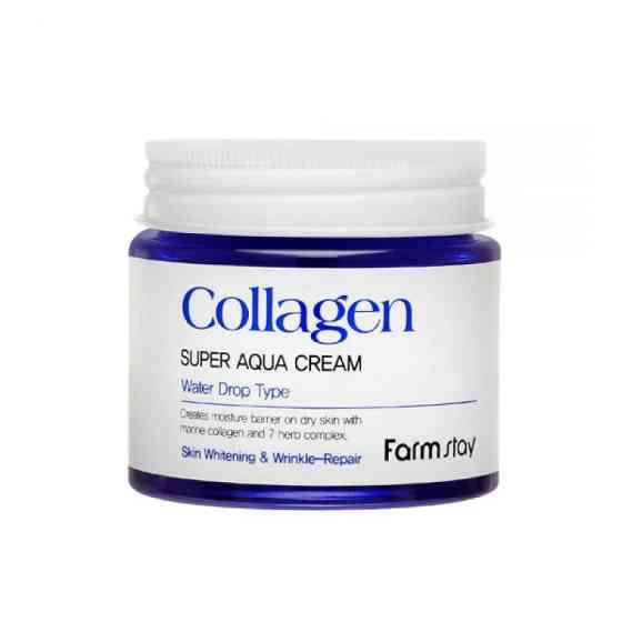 Питательный крем для кожи лица на основе гидролизованного коллагена Collagen Super Aqua Cream FarmStay 80 мл Киев