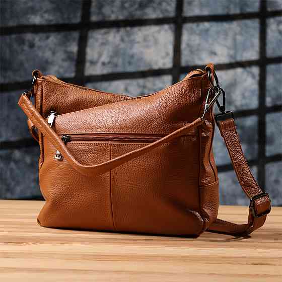 Жіноча сумка на два відділення з натуральної шкіри Vintage 23012 Коричневий Київ