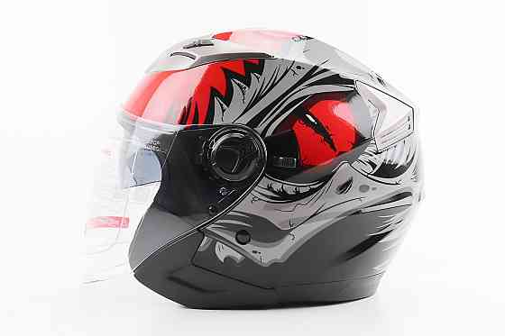 Шолом відкритий+відкидні окуляри BLD-708 М (57-58см), ЧОРНО-ЧЕРВОНИЙ "Raptor" Киев