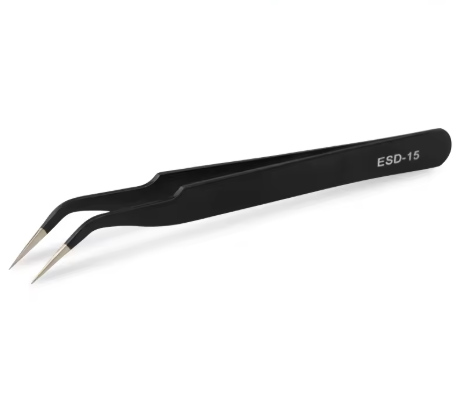 Пинцет ESD-15 из нержавеющей стали, антистатический изогнутый пинцет для ремонта электроники. Киев - изображение 1