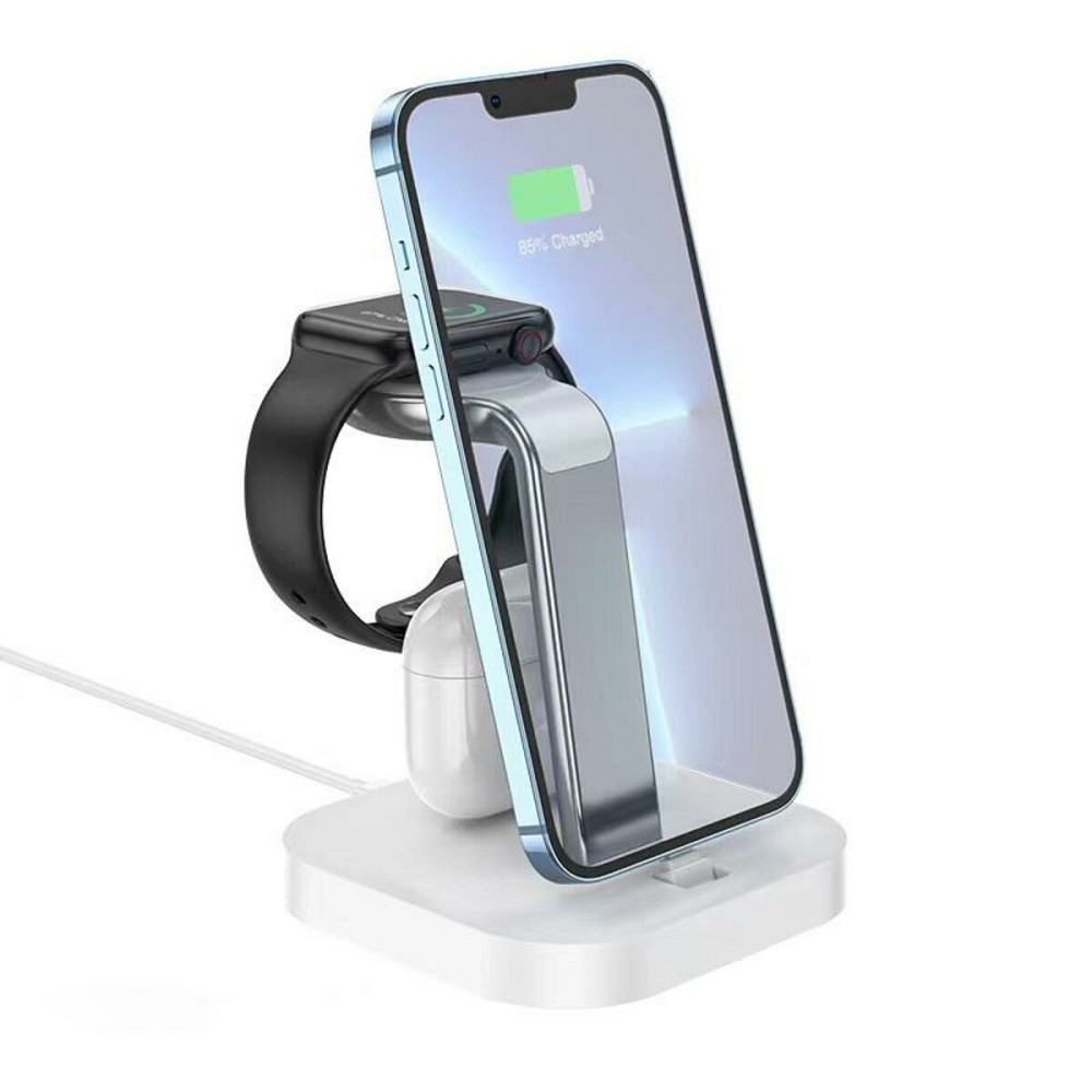 Бездротовий зарядний пристрій HOCO CW43 Graceful 3-in-1 charger White Киев - изображение 2