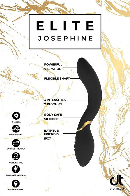 Вібромасажер для точки G Dream Toys Elite Josephine чорний Sex Aura Київ - фото 9