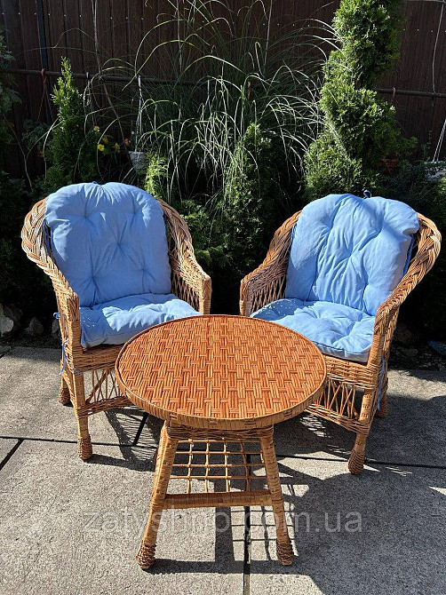 Меблі плетені з лози з накидками Київ - фото 1