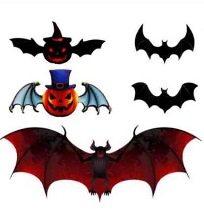 Летучие мыши на Хэллоуин 12 штук разноцветный Киев