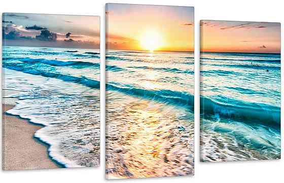 Модульная картина в гостиную / спальню Голубі хвилі Art-574_3 100x150 см Киев