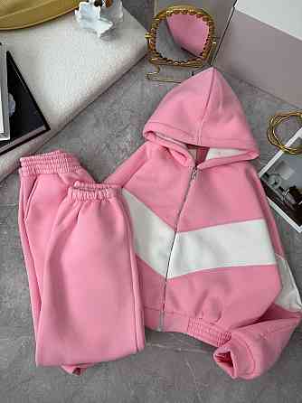 Женский теплый костюм из качественной тринитки на флисе Розовый, 46/48 Одесса