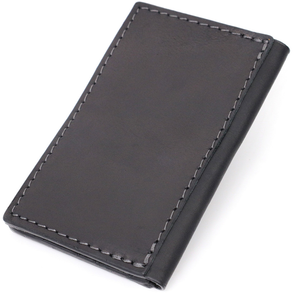 Надійний картхолдер з утримувачем для Apple AirTag з натуральної шкіри Чорний (GRANDE PELLE) Київ - фото 6