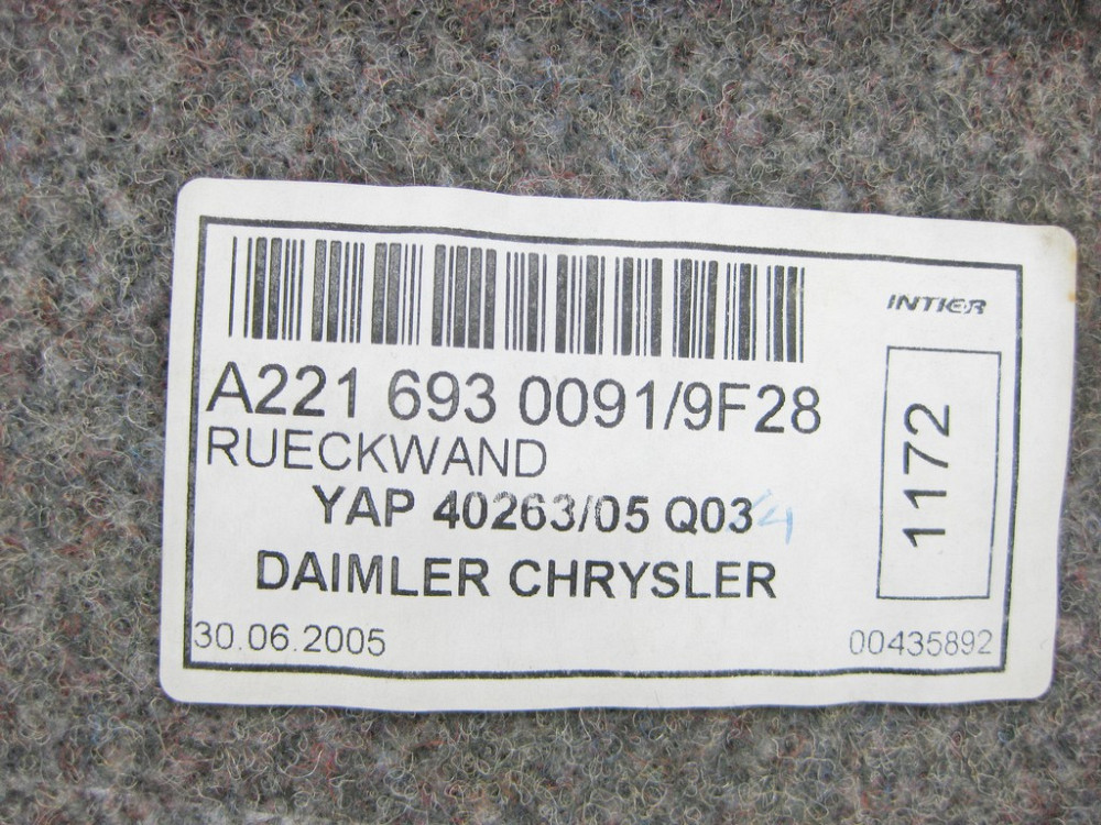 Mercedes-Benz  A2216930091 9F28 Обшивка багажника верхня S-Class W221 Одеса - фото 9