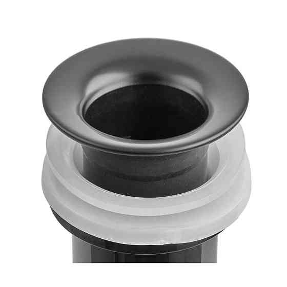 Донный клапан для раковины Zerix BV-01 BLACK 1 1/4'' с переливом автоматический СLICK-СLACK (Цвет черный) (ZX6016) Киев