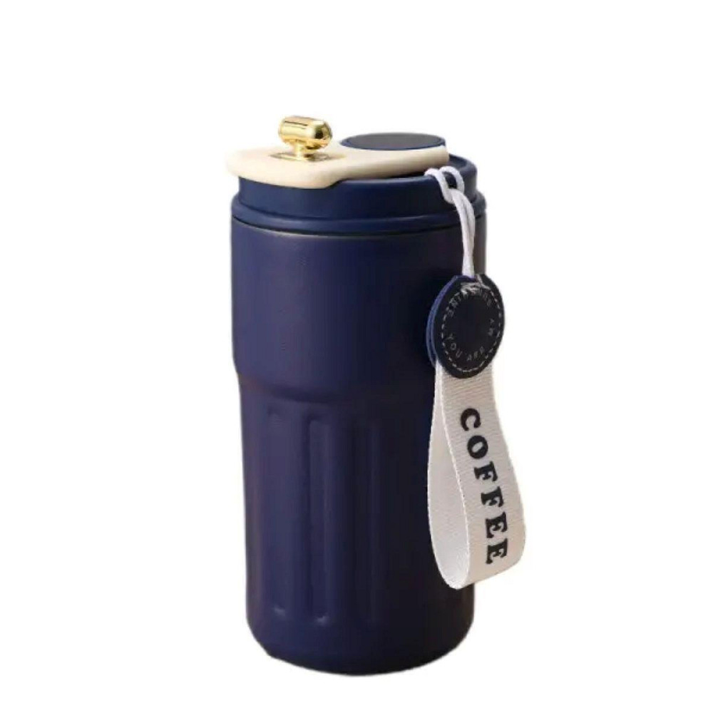 Термочашка Coffee з датчиком температури 500 мл синя HP-14-10BL Київ - фото 1