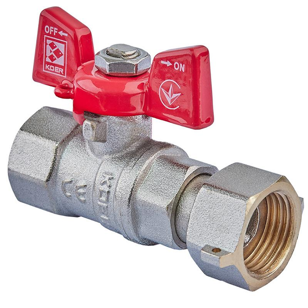 Кран шаровый 1/2'' внутр/внутр с накидной гайкой KR222 Харьков - изображение 1