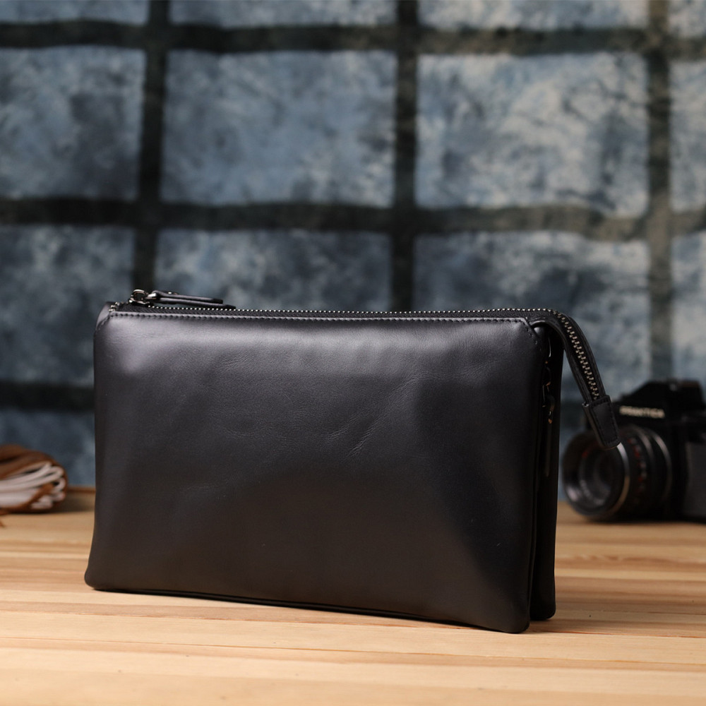 Чоловічий клатч із натуральної шкіри Vintage 23035 Чорний Київ - фото 3