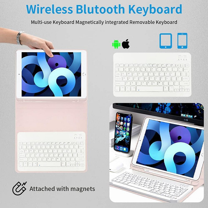 Защитный чехол с Bluetooth клавиатурой для iPad 10.2 (2019/20/21)/pro10.5(2017)/Air 3 10.5 Днепр - изображение 7