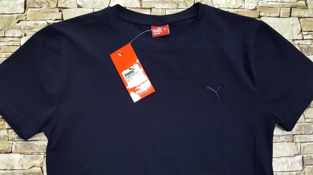 Мужская однотонная трикотажная футболка Puma Киев - изображение 4