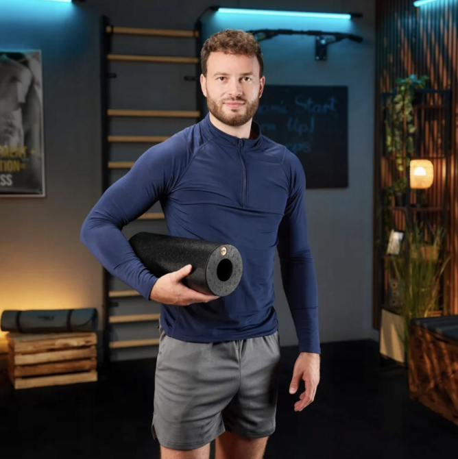 Роллер масажер гладкий Trex Sport TX-033EPR EPP 33см чорний Киев - изображение 8