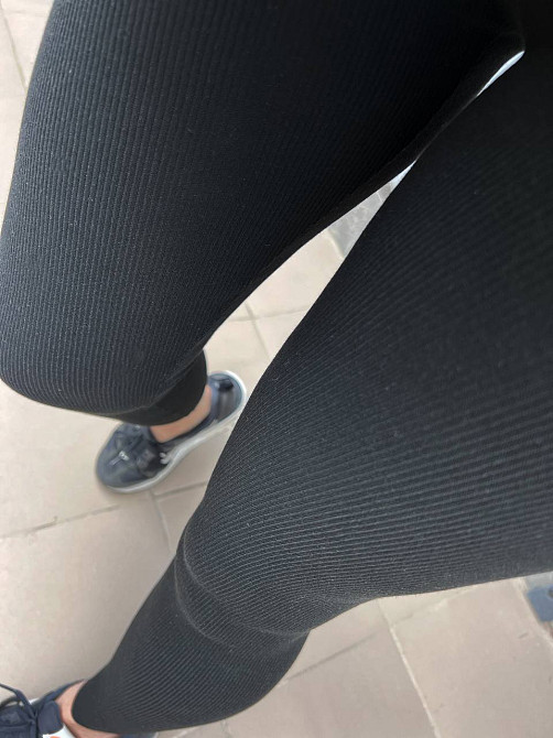 Лосины женские A-N 9608 из хлопка мелкий рубчик широкий пояс с вышивкой, черный, one size Киев - изображение 5