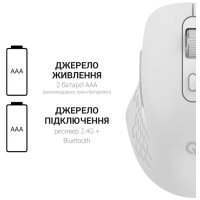 Мышка OfficePro M230W Silent Click Wireless/Bluetooth White (M230W) Винница - изображение 6