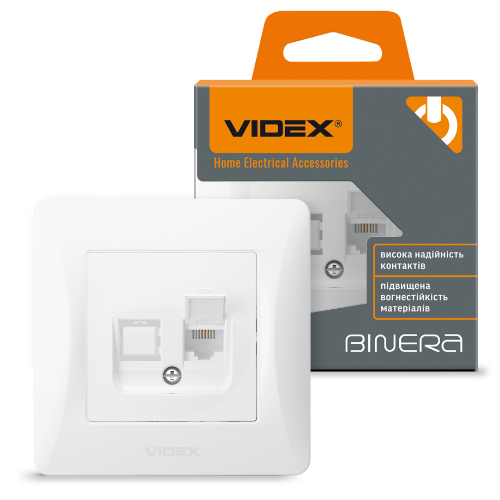 BINERA білий Розетка внутрішня 1-а CAT3 телефонна Videx Житомир - изображение 3