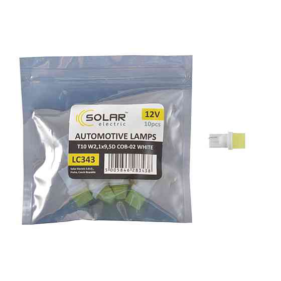 LED автолампа Solar 12V T10 W2.1x9.5d 1COB white 10шт Киев