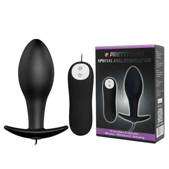 Анальна пробка - Pretty Love Special Anal Stimulation Vibrating Butt Plug Black Sex Aura Київ