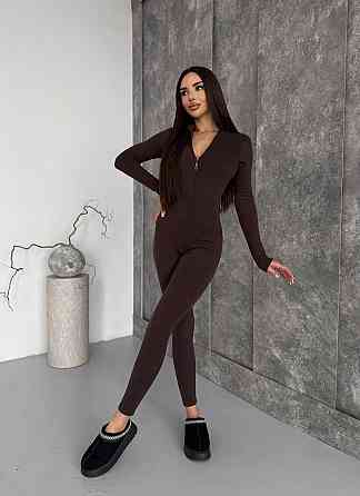 Женский теплый облегающий комбинезон пума Шоколад, 44/46 Одесса