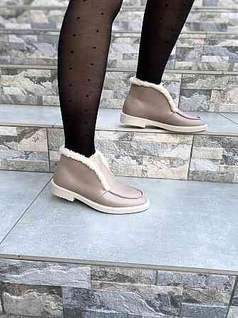 Daragani Черевики жіночі Daragani капучино натуральна шкіра зима висота 9 см (4244) Коломыя