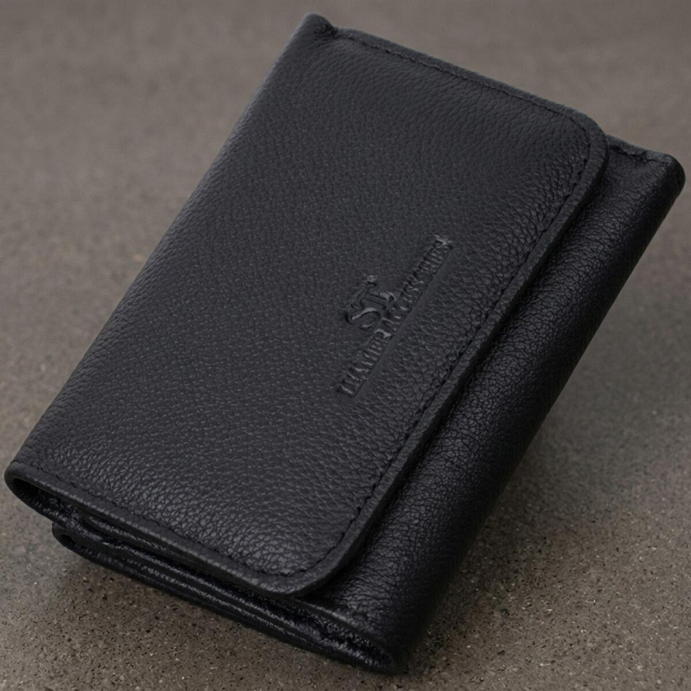 Красивое женское портмоне с монетницей из натуральной кожи ST Leather 22728 Черный Киев - изображение 11
