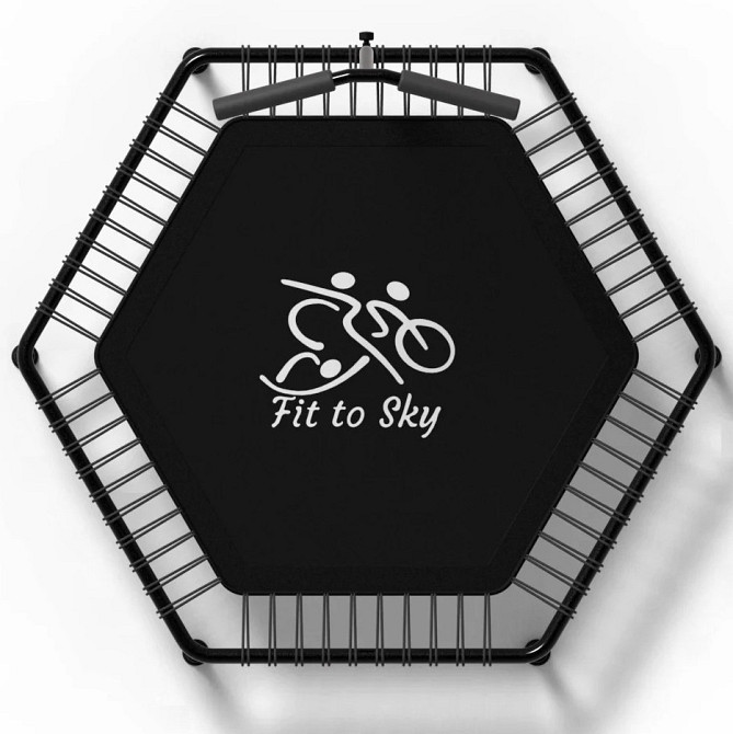 Батут спортивный домашний FitToSky 127 см с ручкой для фитнеса Киев - изображение 4