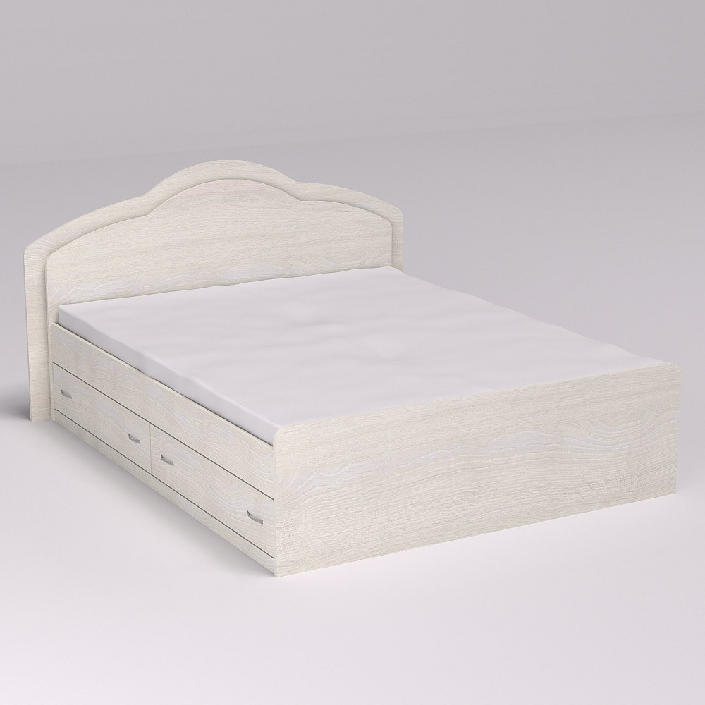 Ліжко Діана двоспальне з 2-ма ящиками, Дуб Шамоні Світлий, 2048х1810х1030 Львів - фото 1