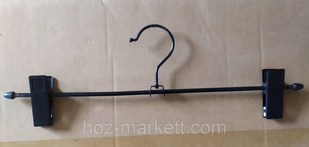 Плічка вішалки (тремпеля) брючні хромовані прищіпка та гачок 30 см 10 шт. в уп Харків - фото 6