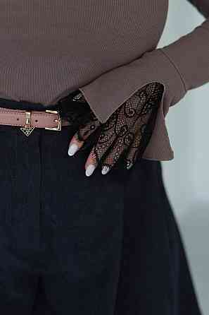 Женский лонгслив рубчик с кружевом Chic 50-52, Мокко Киев