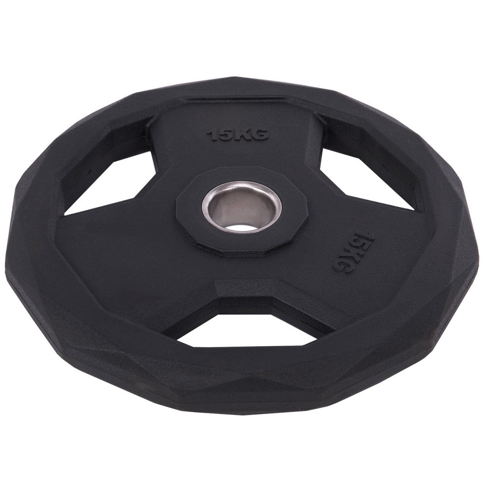 Блин (диск) полиуретановый 15 кг 51 мм KZ-3858-15 Киев - изображение 1