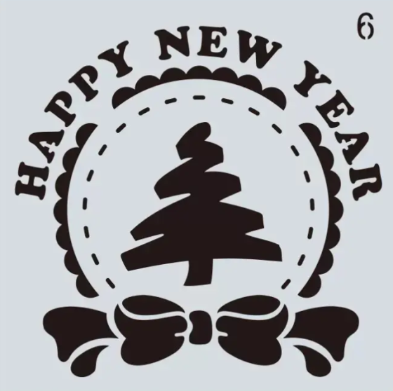 Трафарет на окна С Новым Годом 15 на 15 см серый Киев