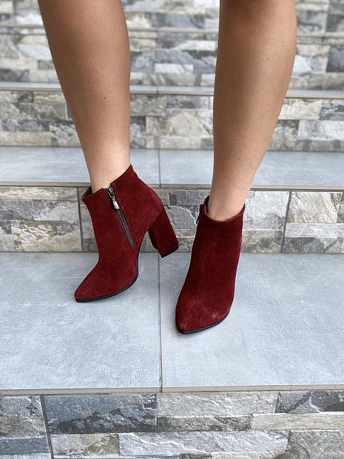Nivelle Жіночі черевики NIVELLE бордові натуральна замша каблук 9.5см висота 10см 37р. (3023) Коломия - фото 3